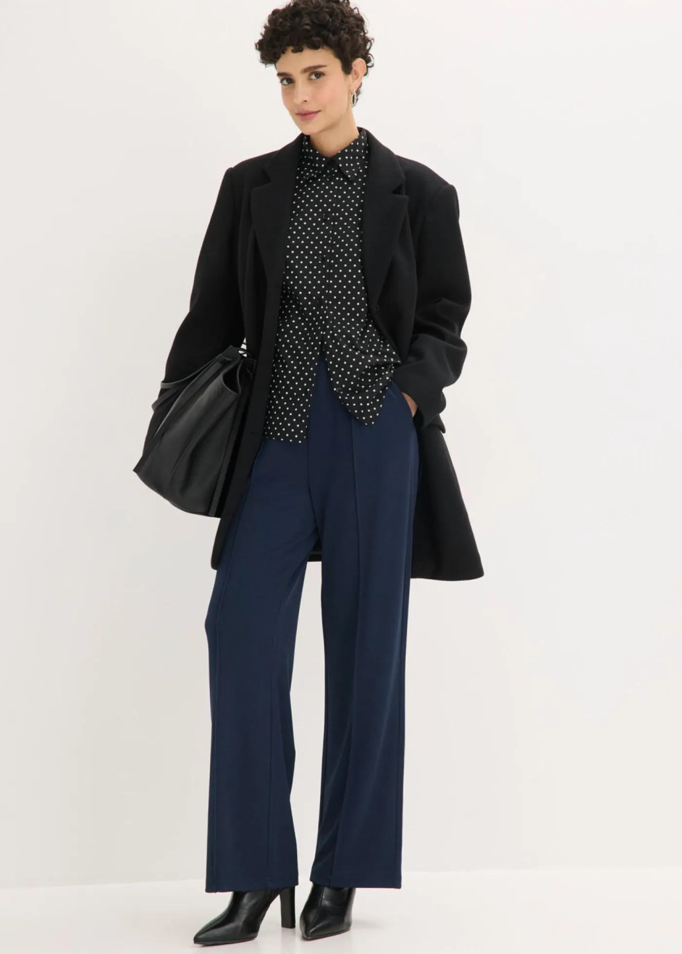 bonprix bonprix Pantalones|Novedades>Pantalón sin cierre de tejido interlock resistente Azul marino