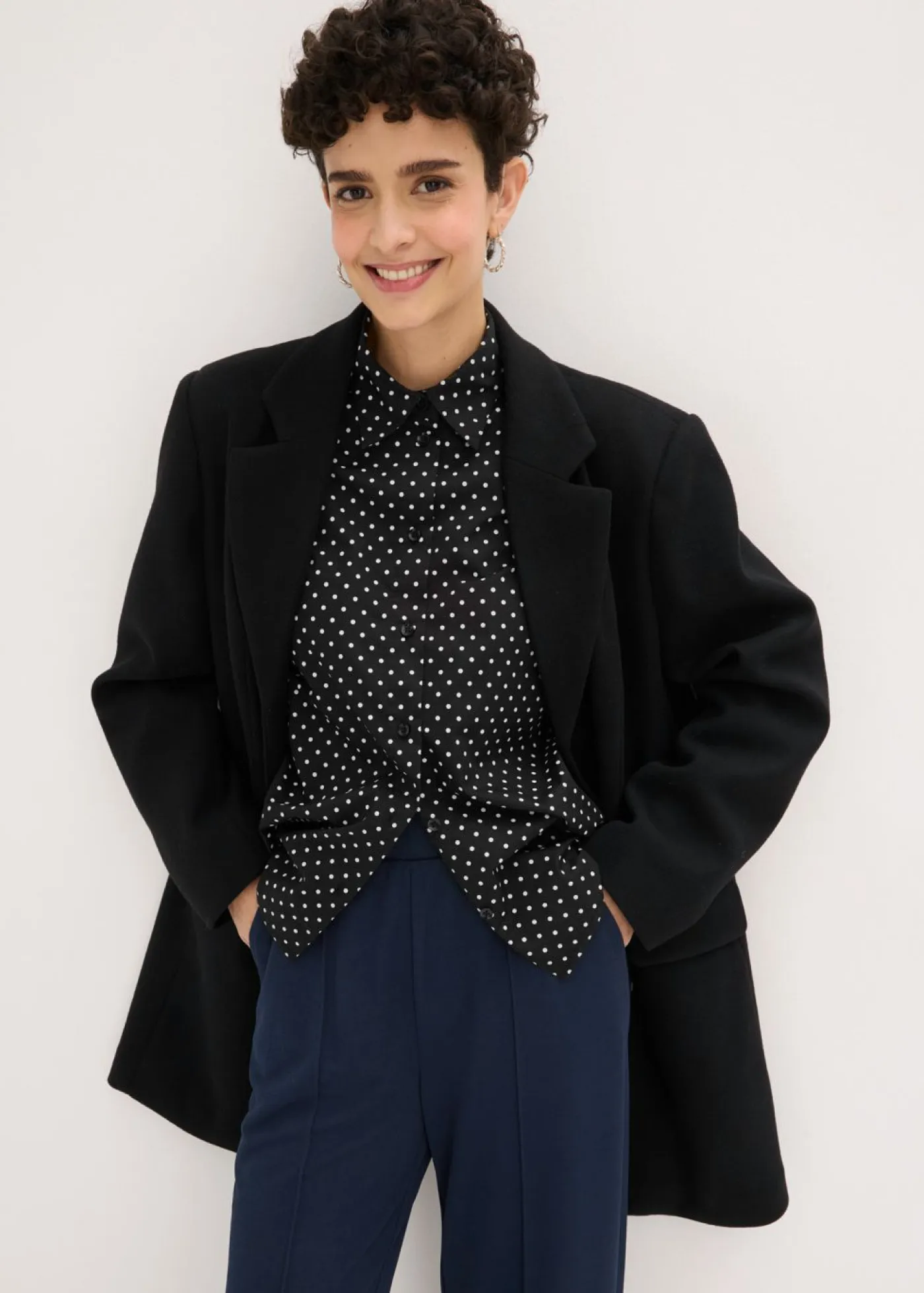 bonprix bonprix Pantalones|Novedades>Pantalón sin cierre de tejido interlock resistente Azul marino