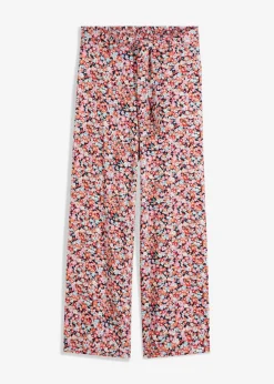 bonprix bonprix Pantalones>Pantalón sin cierre de viscosa pura naranja/menta de flores