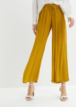 bonprix bonprix Pantalones|Tallas Pequeñas>Pantalón sin cierre de viscosa Amarillo