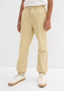 bonprix bonprix Ropa 9 A 16 Años·Pantalones|Ropa 9 A 16 Años·Packs De Ropa>Pantalón sin cierre, regular fit, de algodón puro (2 unidades) Negro-beige