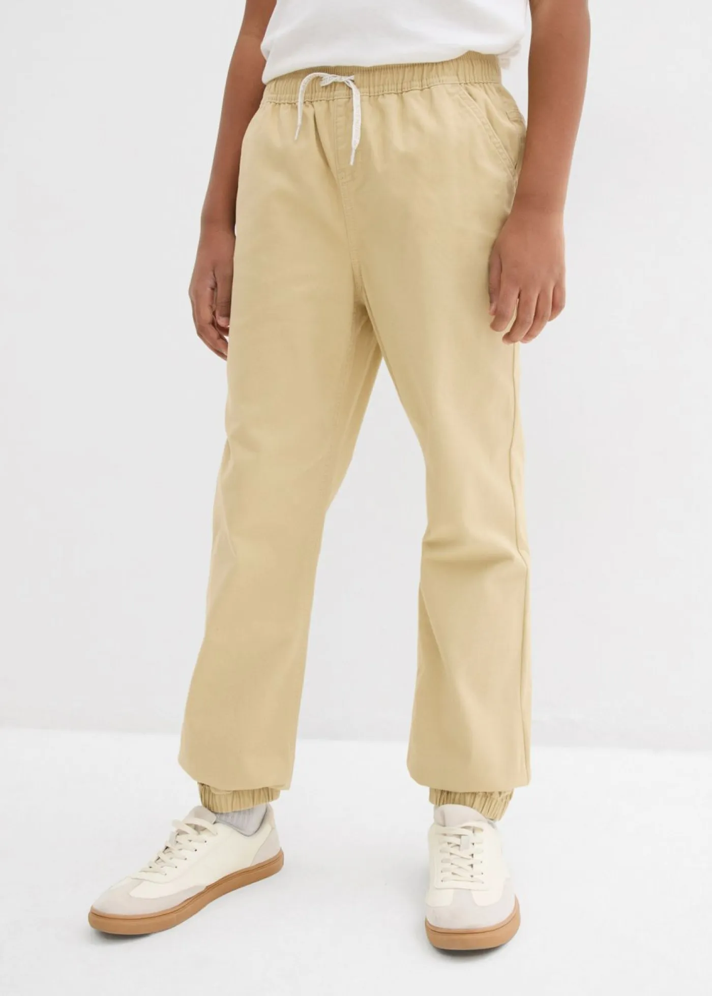 bonprix bonprix Ropa 9 A 16 Años·Pantalones|Ropa 9 A 16 Años·Packs De Ropa>Pantalón sin cierre, regular fit, de algodón puro (2 unidades) Negro-beige