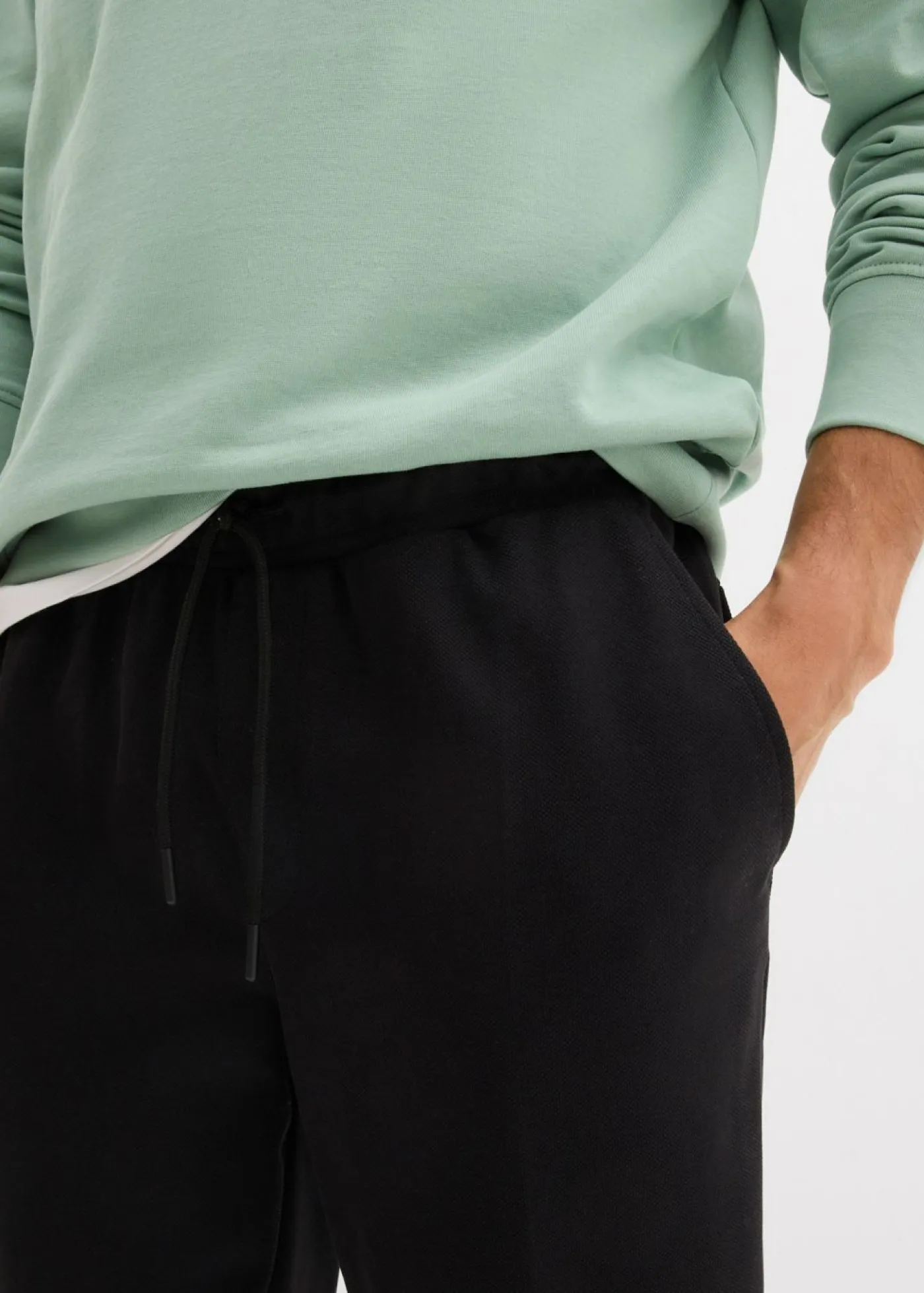 bonprix bonprix Pantalones>Pantalón sin cierre, slim fit, tapered Negro