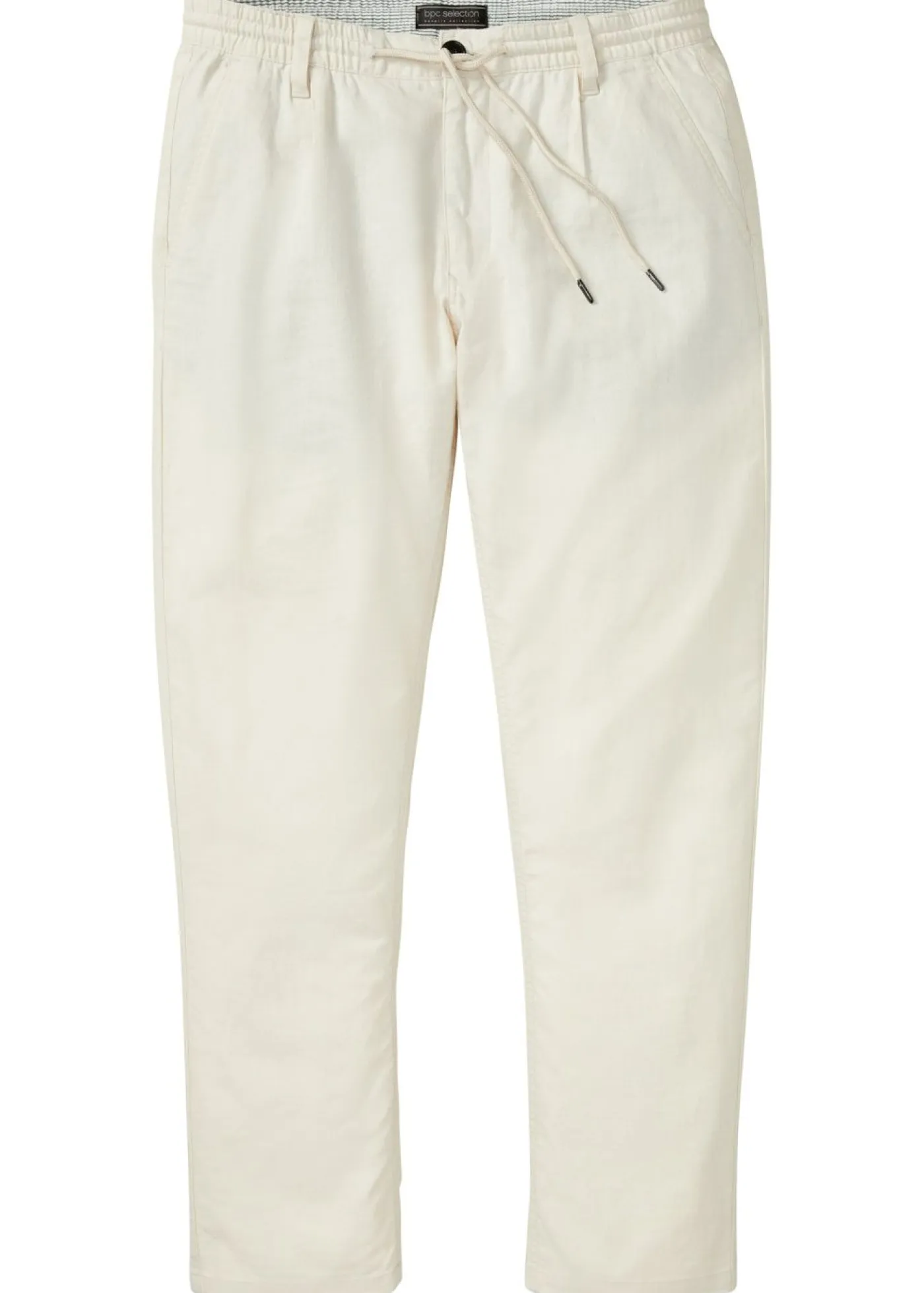 bonprix bonprix Pantalones>Pantalón sin cierre straight, relaxed fit, de mezcla de lino ligera Beige-arena