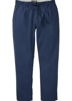 Hombre bonprix bonprix Pantalón sin cierre straight, relaxed fit, de mezcla de lino ligera