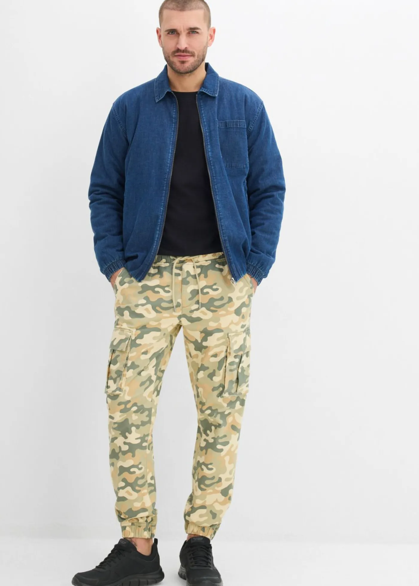 Hombre bonprix bonprix Pantalón sin cierre tipo cargo con recto y regular