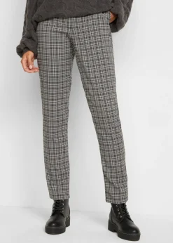 Mujer bonprix bonprix Pantalón sin cordones con estampado de cuadros