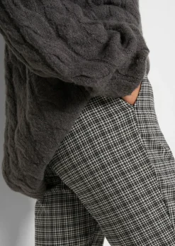 Mujer bonprix bonprix Pantalón sin cordones con estampado de cuadros