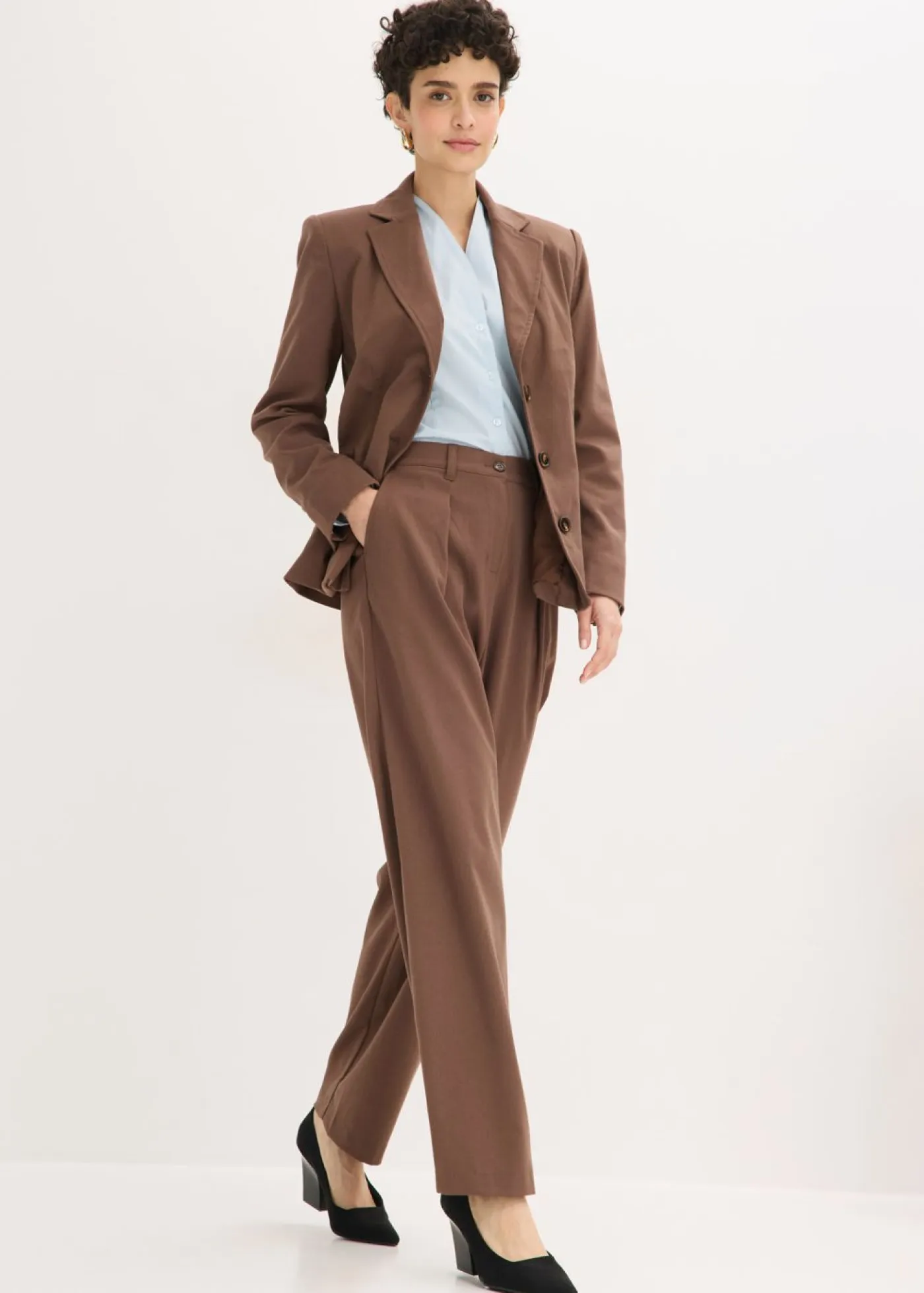 Mujer bonprix bonprix Pantalón tipo barrel con pinzas