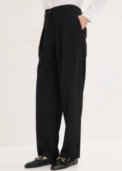 bonprix bonprix Pantalones>Pantalón tipo barrel con pinzas Negro