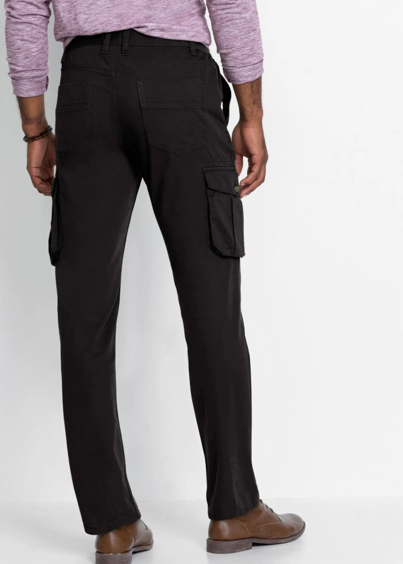 Hombre bonprix bonprix Pantalón tipo cargo con corte regular, diseño recto y cinturilla elástica