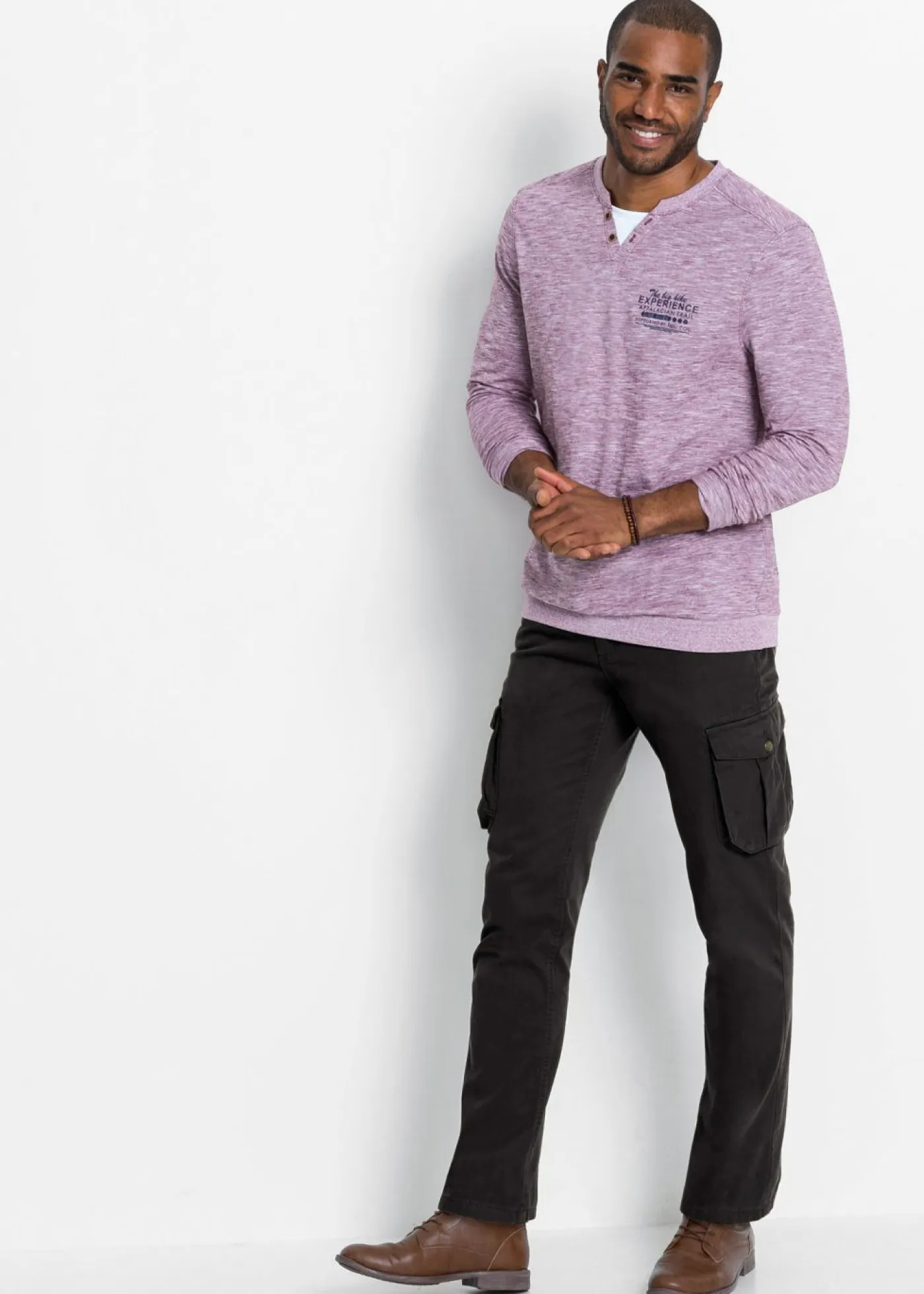 Hombre bonprix bonprix Pantalón tipo cargo con corte regular, diseño recto y cinturilla elástica