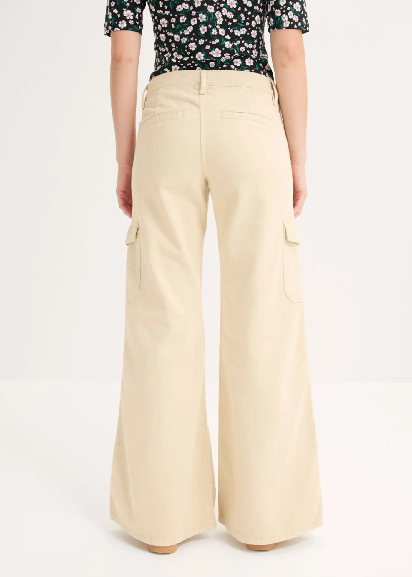 bonprix bonprix Pantalones|Novedades>Pantalón tipo cargo de algodón puro Arena claro