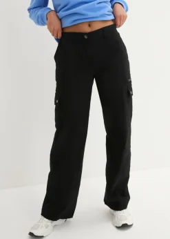 Mujer bonprix bonprix Pantalón tipo cargo de algodón, mid waist