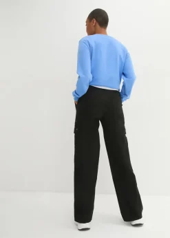 Mujer bonprix bonprix Pantalón tipo cargo de algodón, mid waist