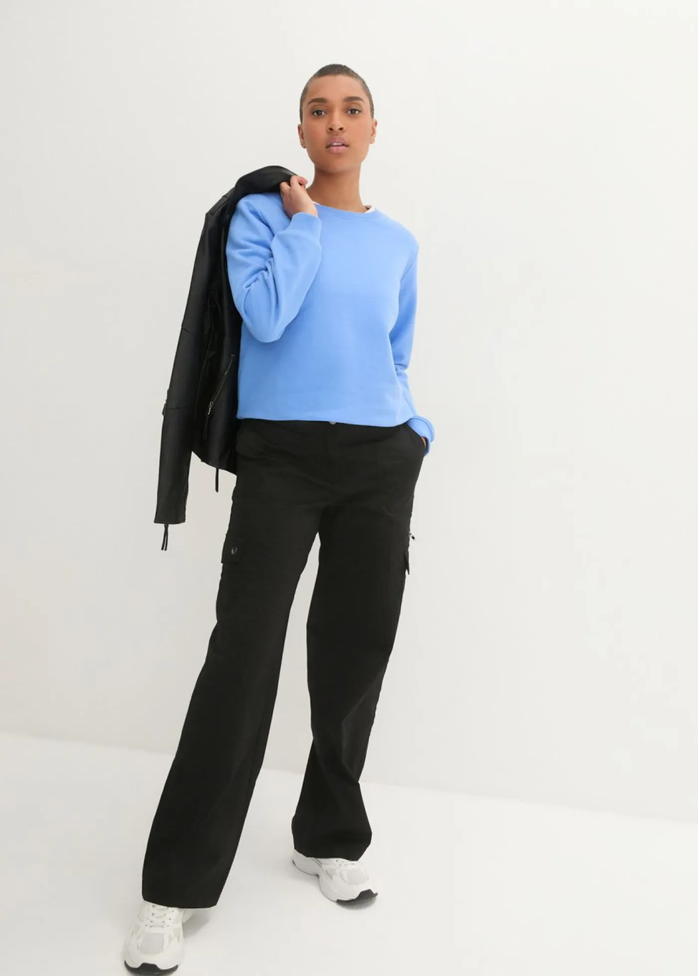 Mujer bonprix bonprix Pantalón tipo cargo de algodón, mid waist