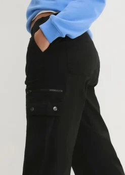 Mujer bonprix bonprix Pantalón tipo cargo de algodón, mid waist