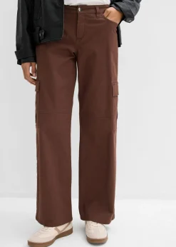 Mujer bonprix bonprix Pantalón tipo cargo de mezcla de algodón elástico