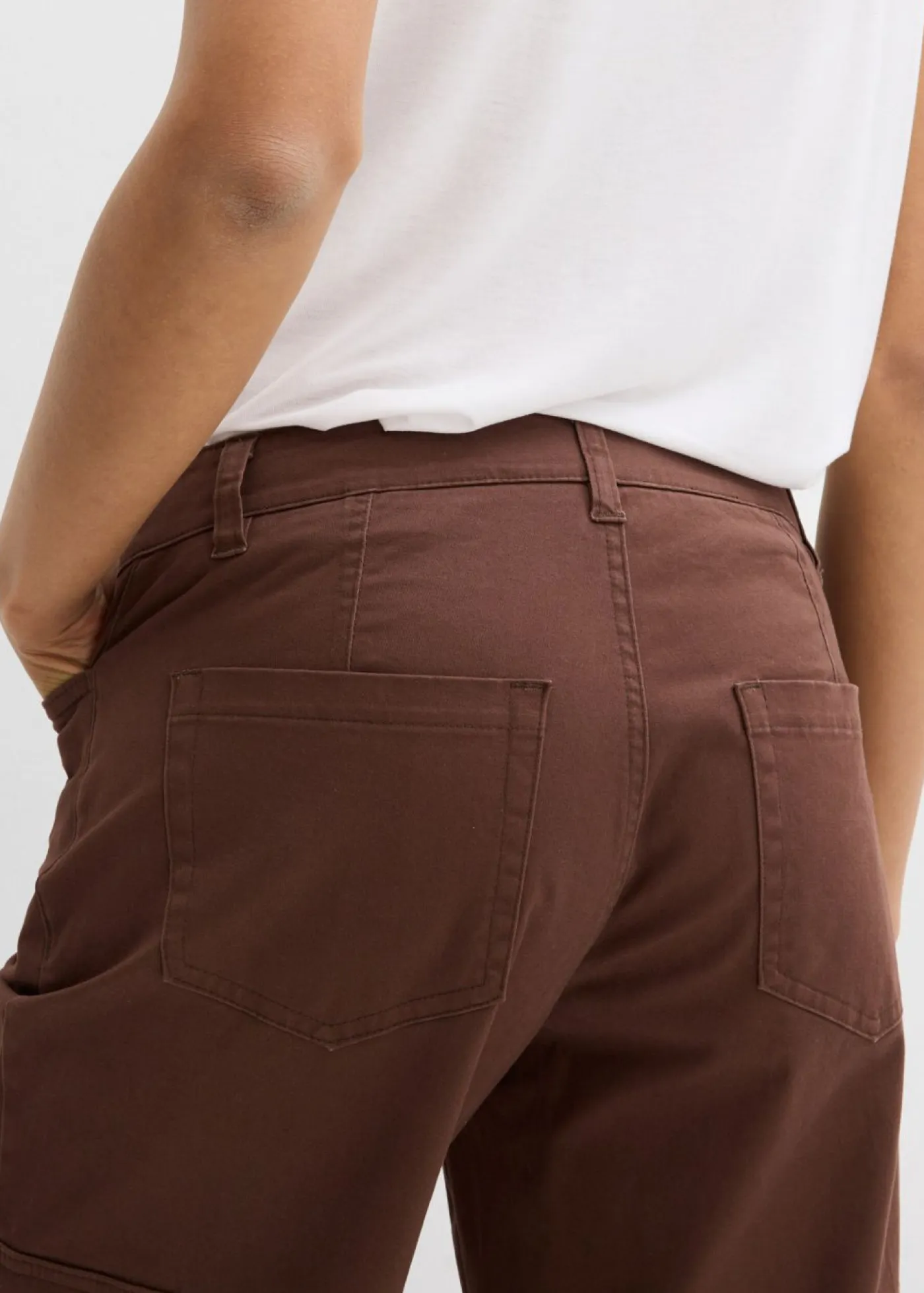 Mujer bonprix bonprix Pantalón tipo cargo de mezcla de algodón elástico