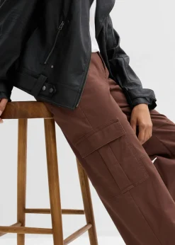 Mujer bonprix bonprix Pantalón tipo cargo de mezcla de algodón elástico