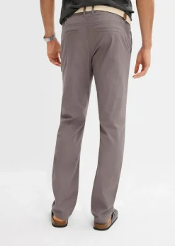 Hombre bonprix bonprix Pantalón tipo chino con corte regular, cinturilla elástica, cinturón y forma recta