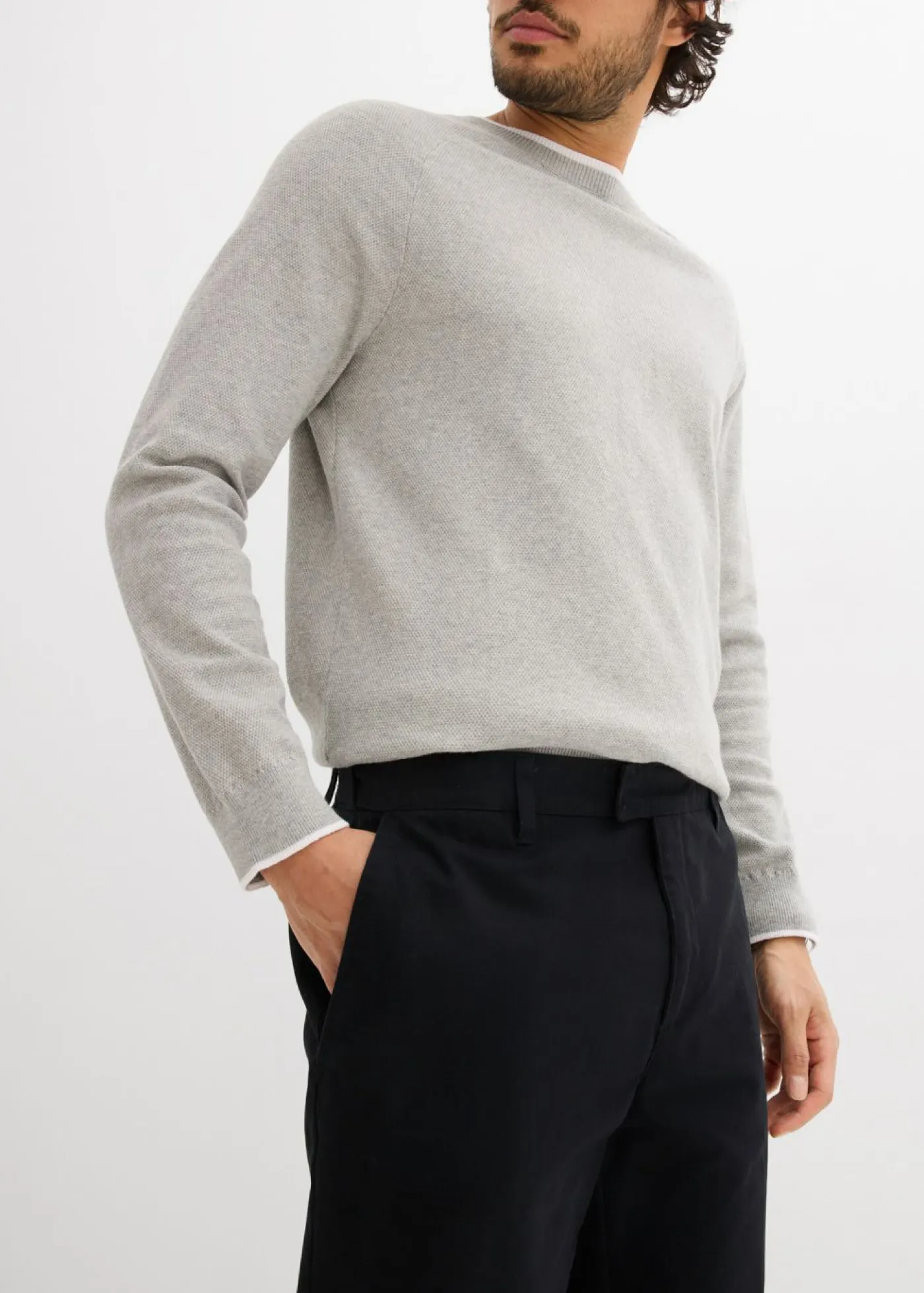 Hombre bonprix bonprix Pantalón tipo chino de algodón puro con cinturilla elástica y corte relajado