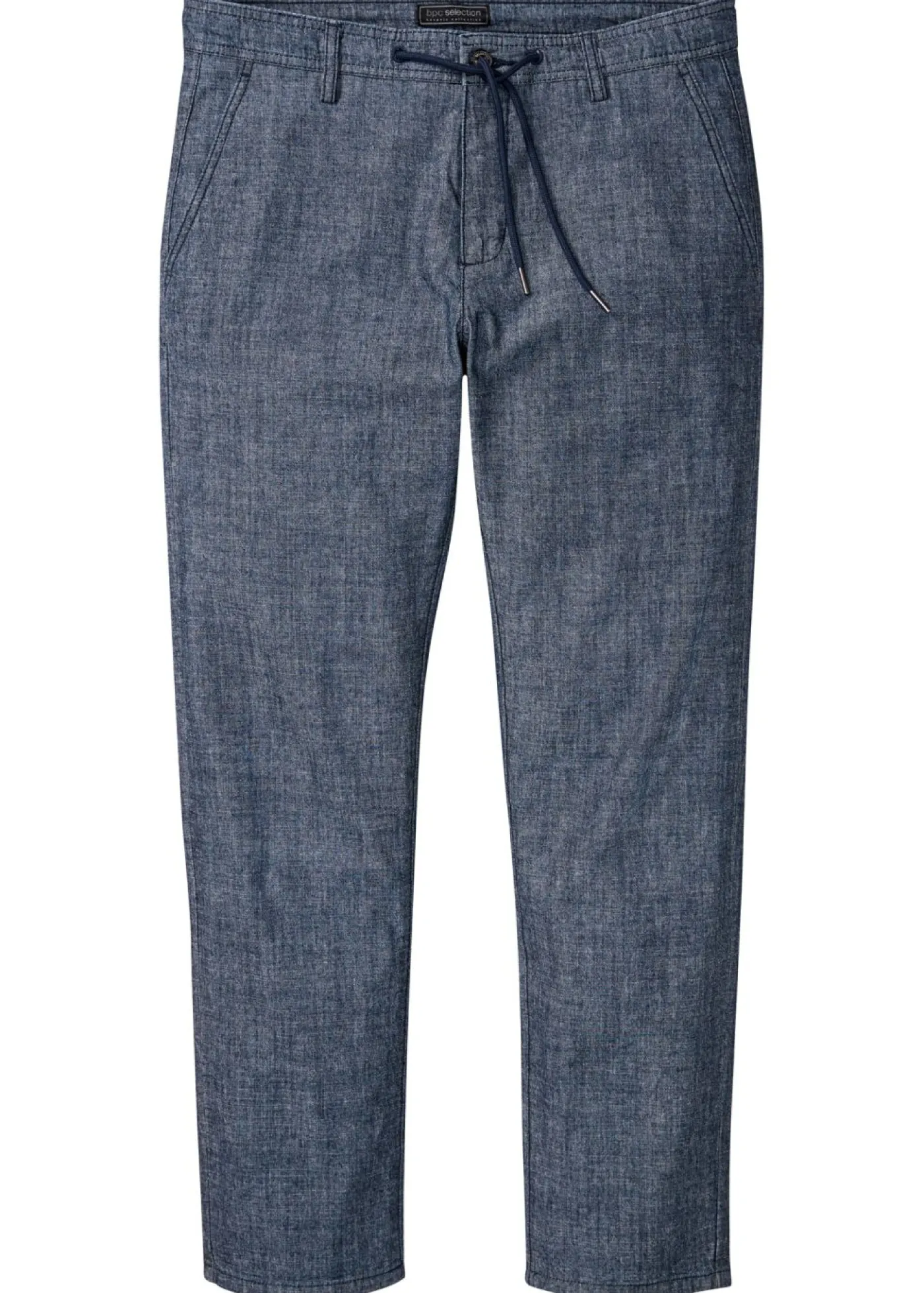 bonprix bonprix Pantalones>Pantalón tipo chino de cambray con corte recto y regular Azul marino jaspeado