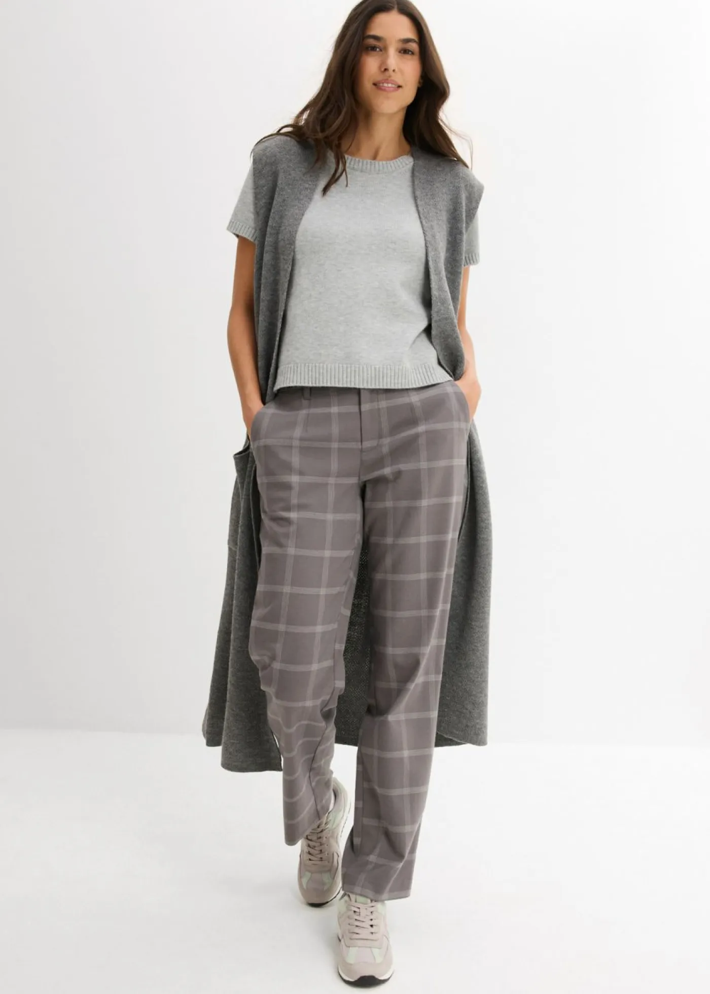 Mujer bonprix bonprix Pantalón tipo chino de cuadros