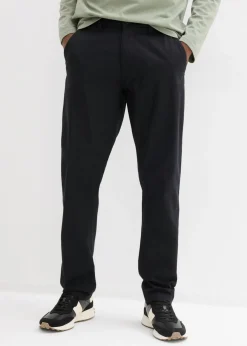 bonprix bonprix Pantalones>Pantalón tipo chino de lino puro con corte recto y regular Negro