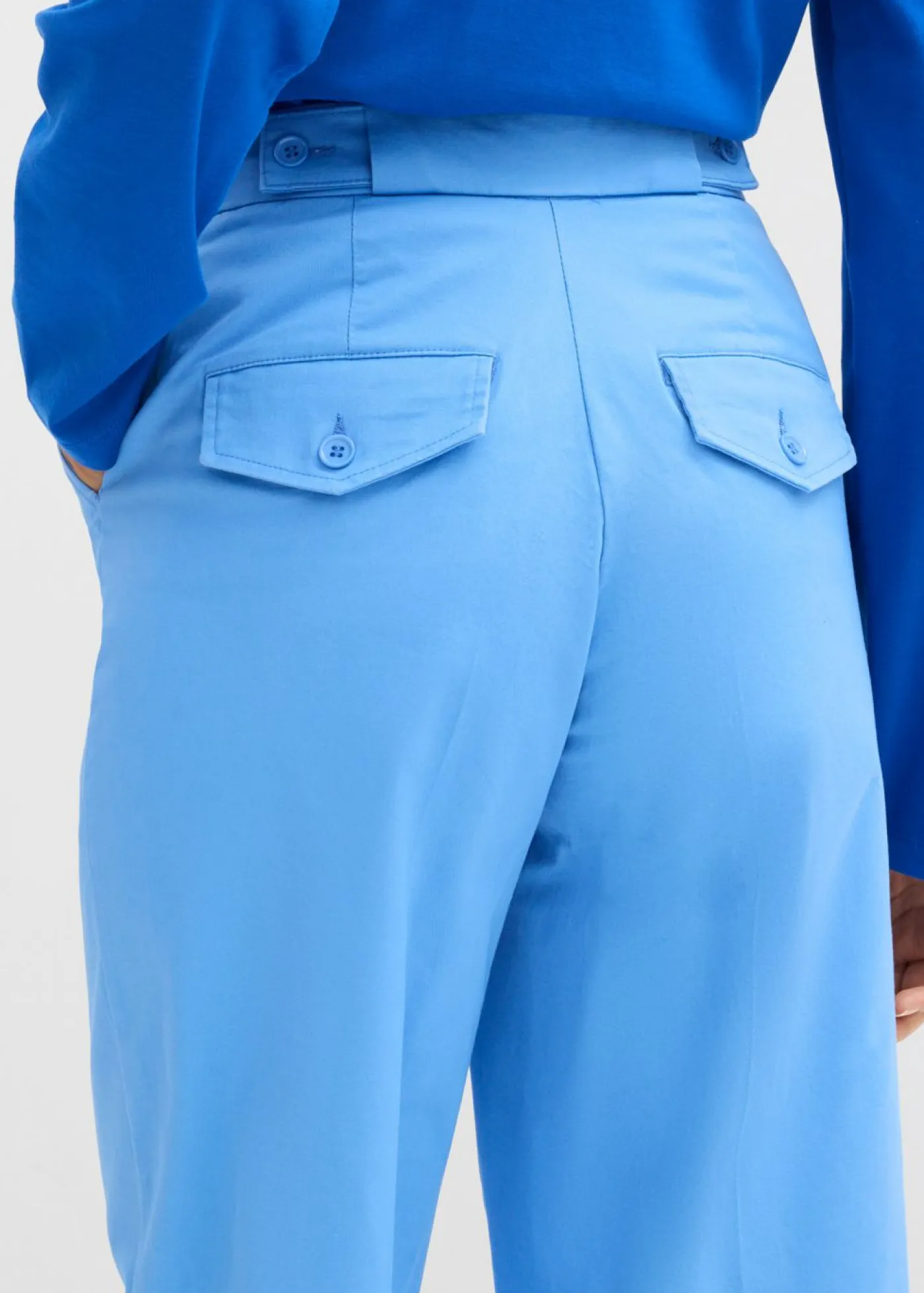 bonprix bonprix Esenciales|Pantalones>Pantalón tipo chino de sarga de algodón azul provenzal