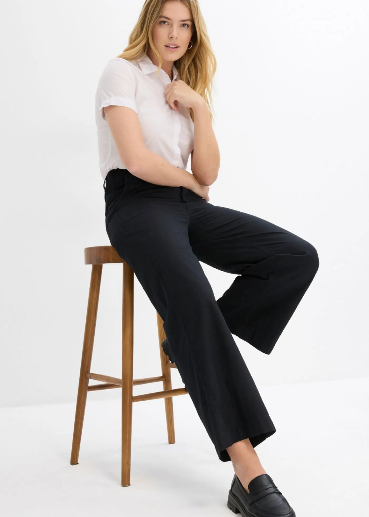 Mujer bonprix bonprix Pantalón tobillero de algodón puro