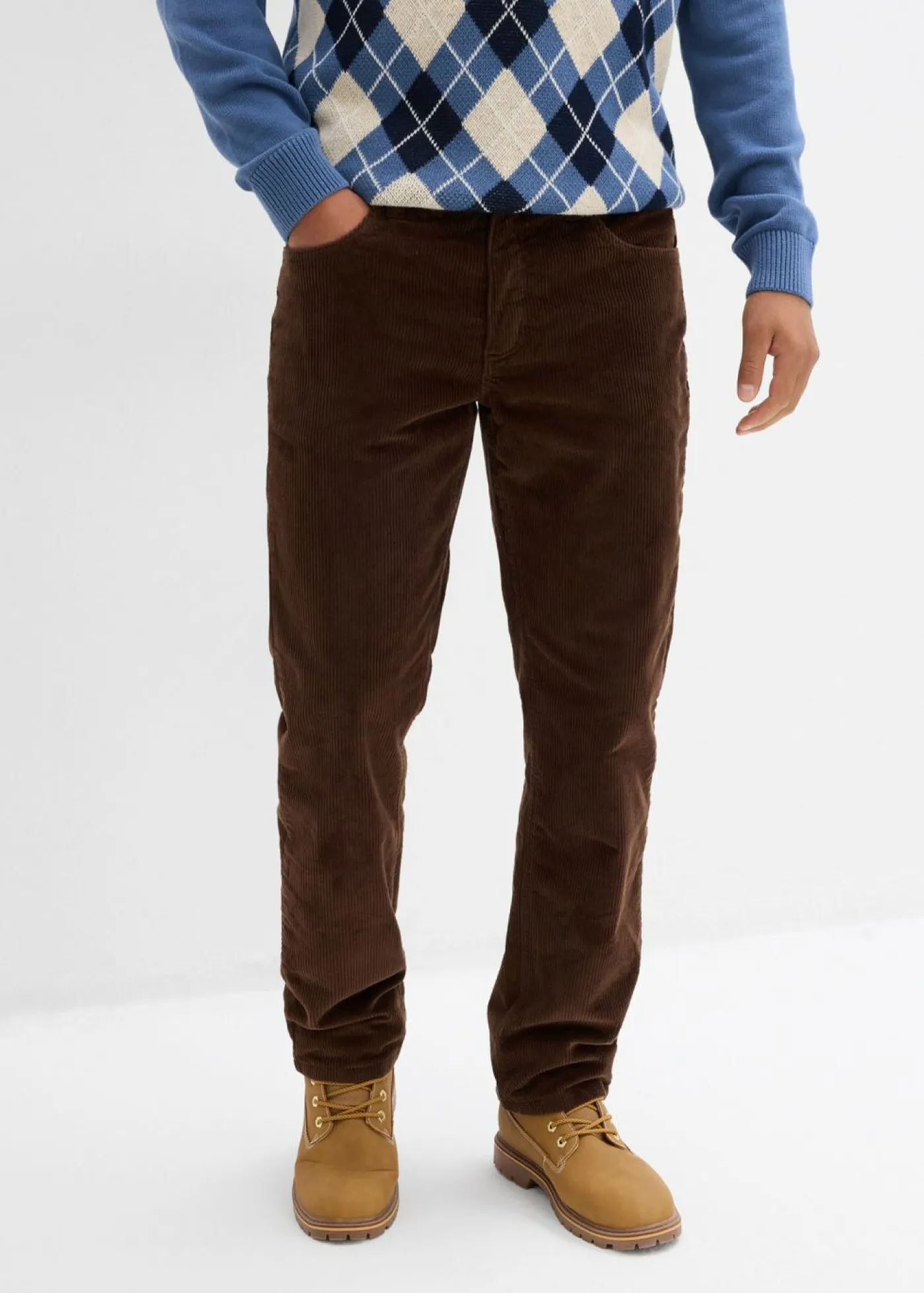 Hombre bonprix bonprix Pantalón térmico de pana con corte informal, forro de franela y diseño recto