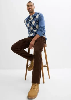 Hombre bonprix bonprix Pantalón térmico de pana con corte informal, forro de franela y diseño recto