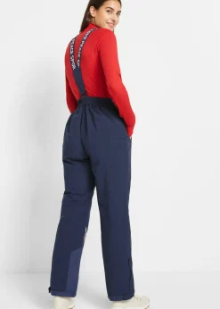 Mujer bonprix bonprix Pantalón térmico funcional de esquí con tirantes desmontables, material impermeable y corte recto