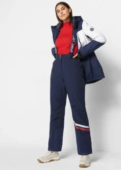 Mujer bonprix bonprix Pantalón térmico funcional de esquí con tirantes desmontables, material impermeable y corte recto