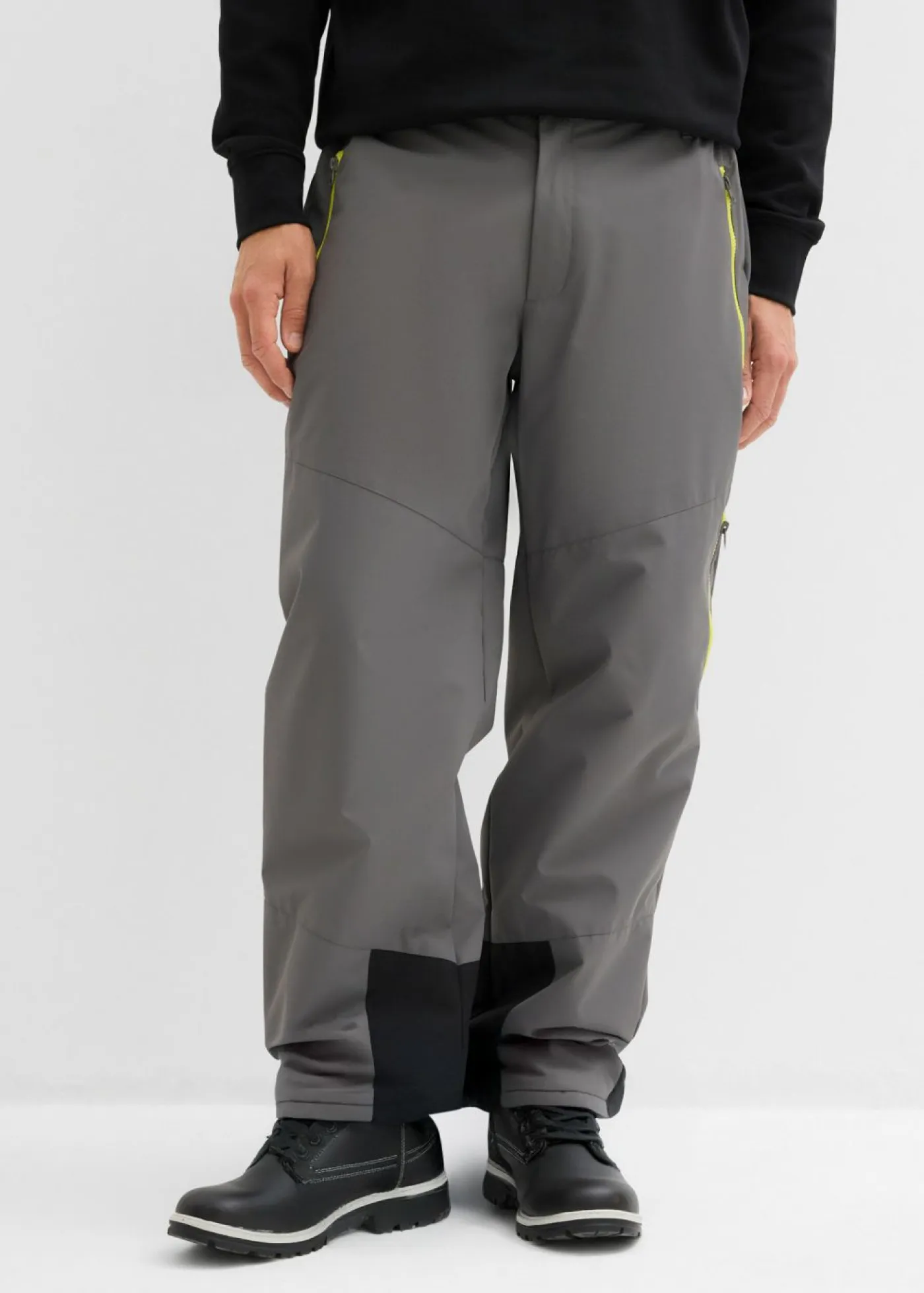 bonprix bonprix Ropa Térmica|Outdoor>Pantalón térmico funcional con material repelente al agua y corte regular gris ahumado-amarillo cítrico