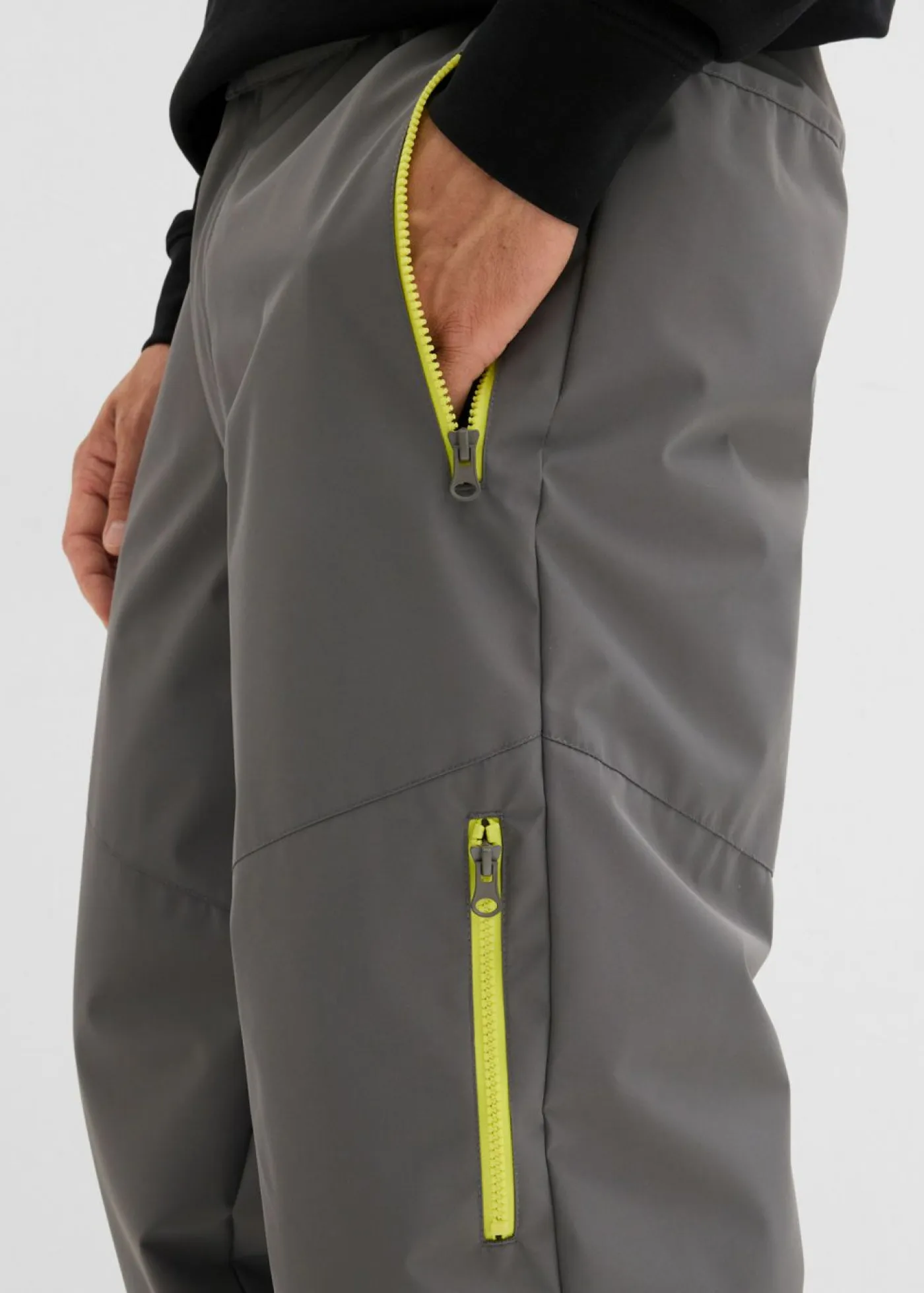 bonprix bonprix Ropa Térmica|Outdoor>Pantalón térmico funcional con material repelente al agua y corte regular gris ahumado-amarillo cítrico