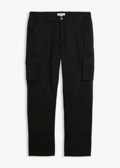 bonprix bonprix Ropa Térmica|Pantalones>Pantalón térmico tipo cargo, relaxed fit, con forro de franela y cintura cómoda, straight Negro