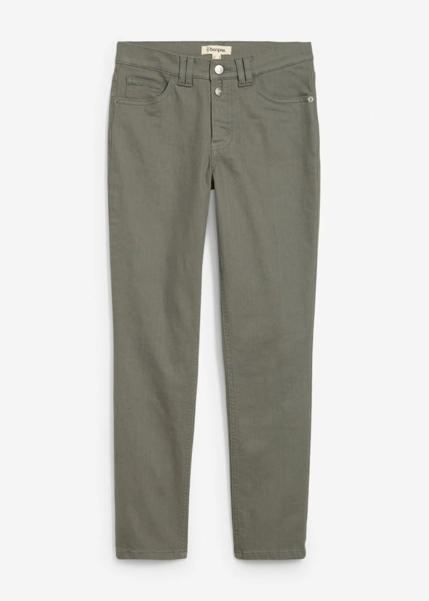 bonprix bonprix Pantalones>Pantalones acortados de sarga Verde eucalipto
