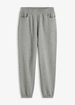 bonprix bonprix Básicos|Ropa Cómoda>Pantalones de chándal con entrepierna extra ancha de algodón orgánico puro gris jaspeado moteado