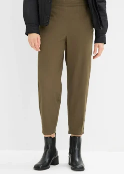 bonprix bonprix Pantalones>Pantalones sin cierre de mezcla de algodón Verde oliva oscuro