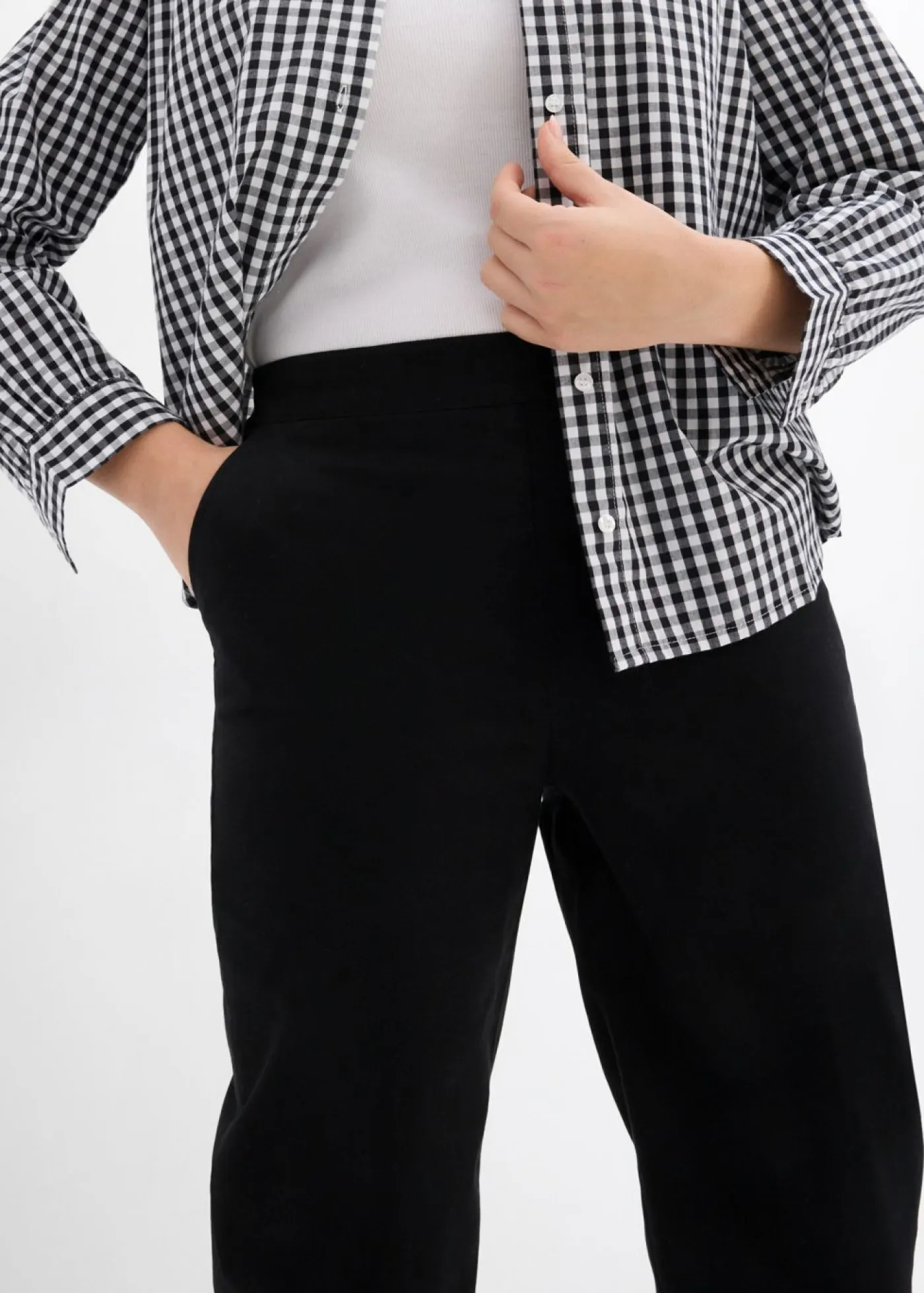 Mujer bonprix bonprix Pantalones sin cierre de mezcla de algodón