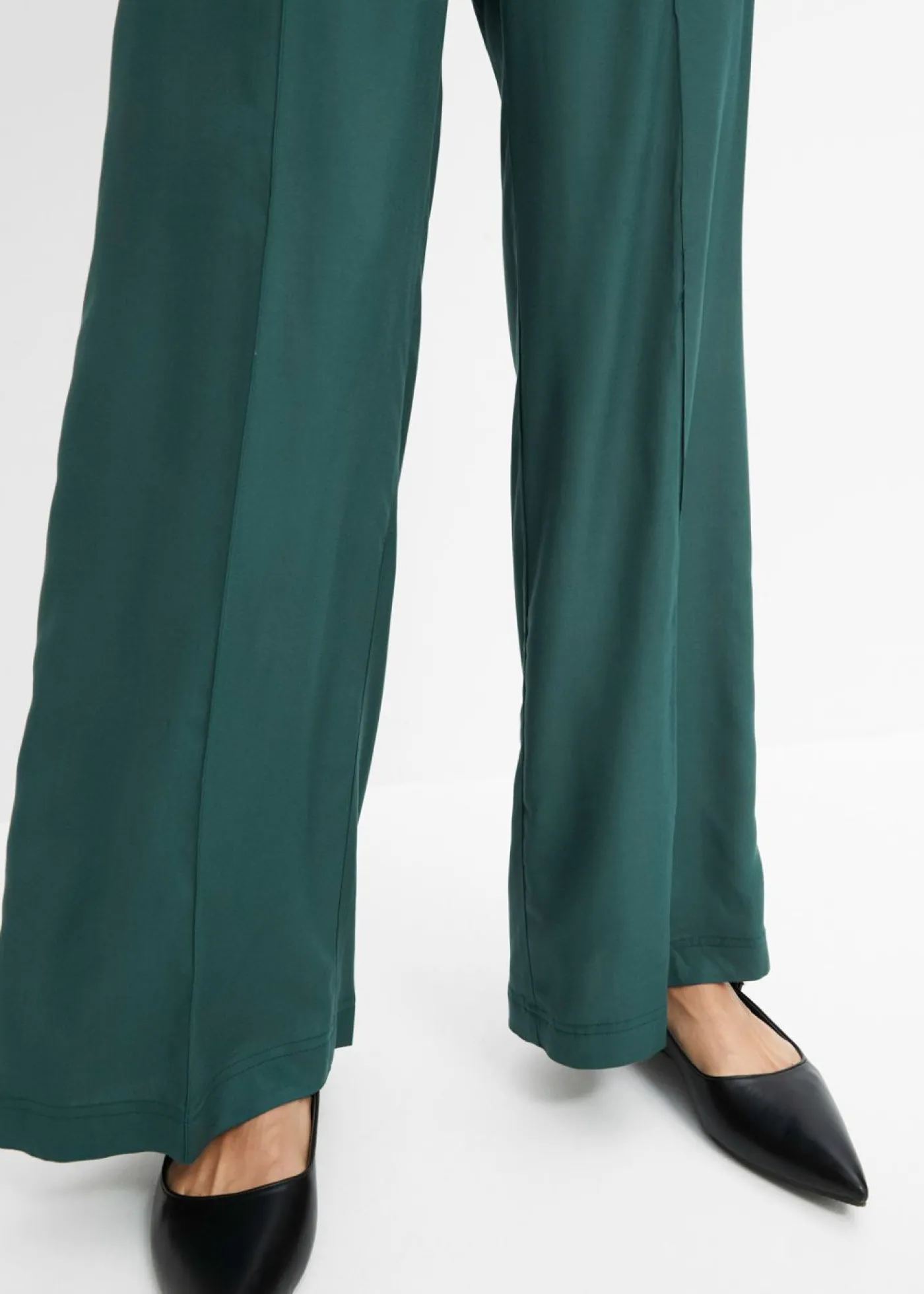 bonprix bonprix Pantalones>Pantalones slip-on de crepé de viscosa fluido verde mate