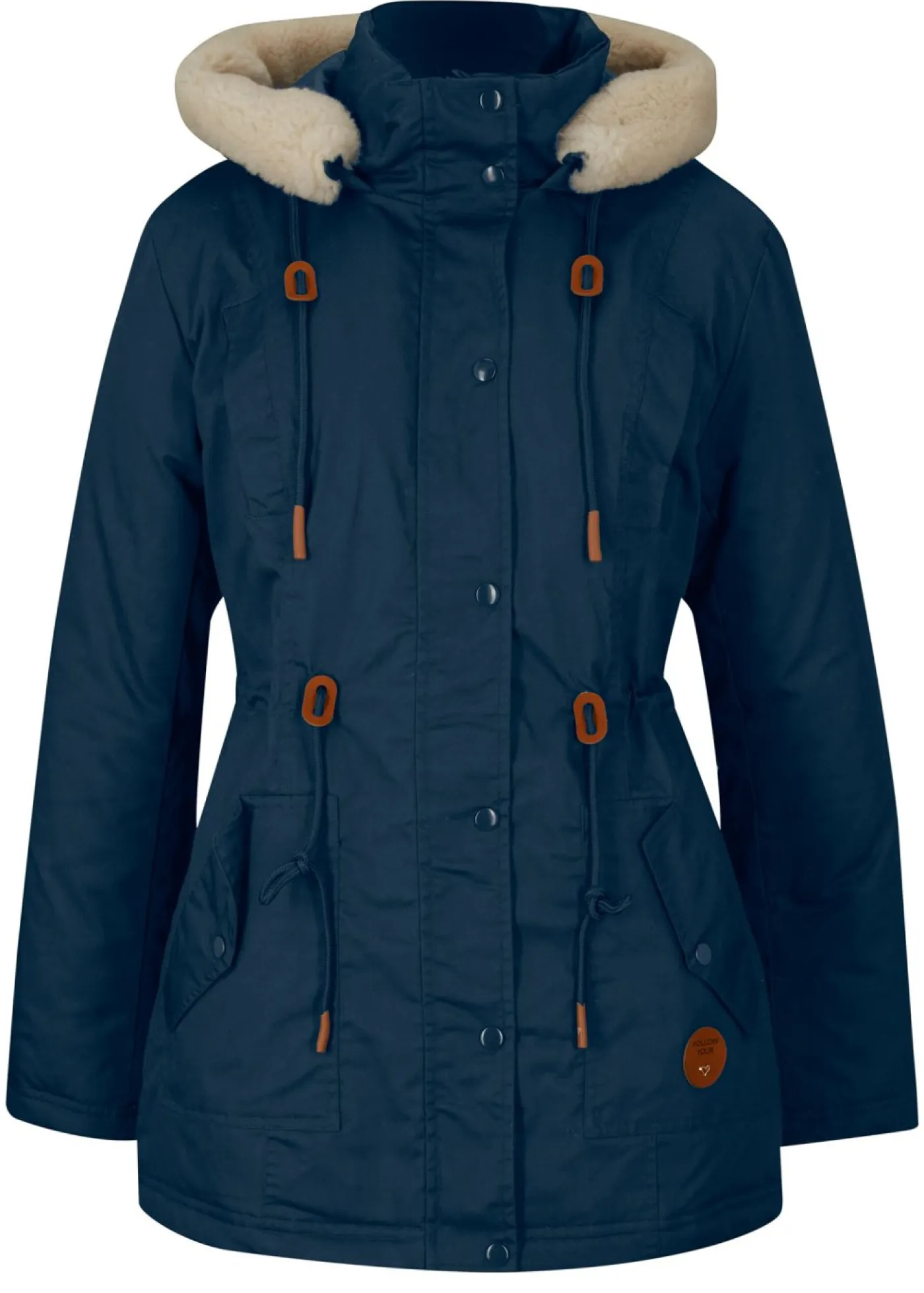 Mujer bonprix bonprix Parka acolchada con ribete de pelo sintético