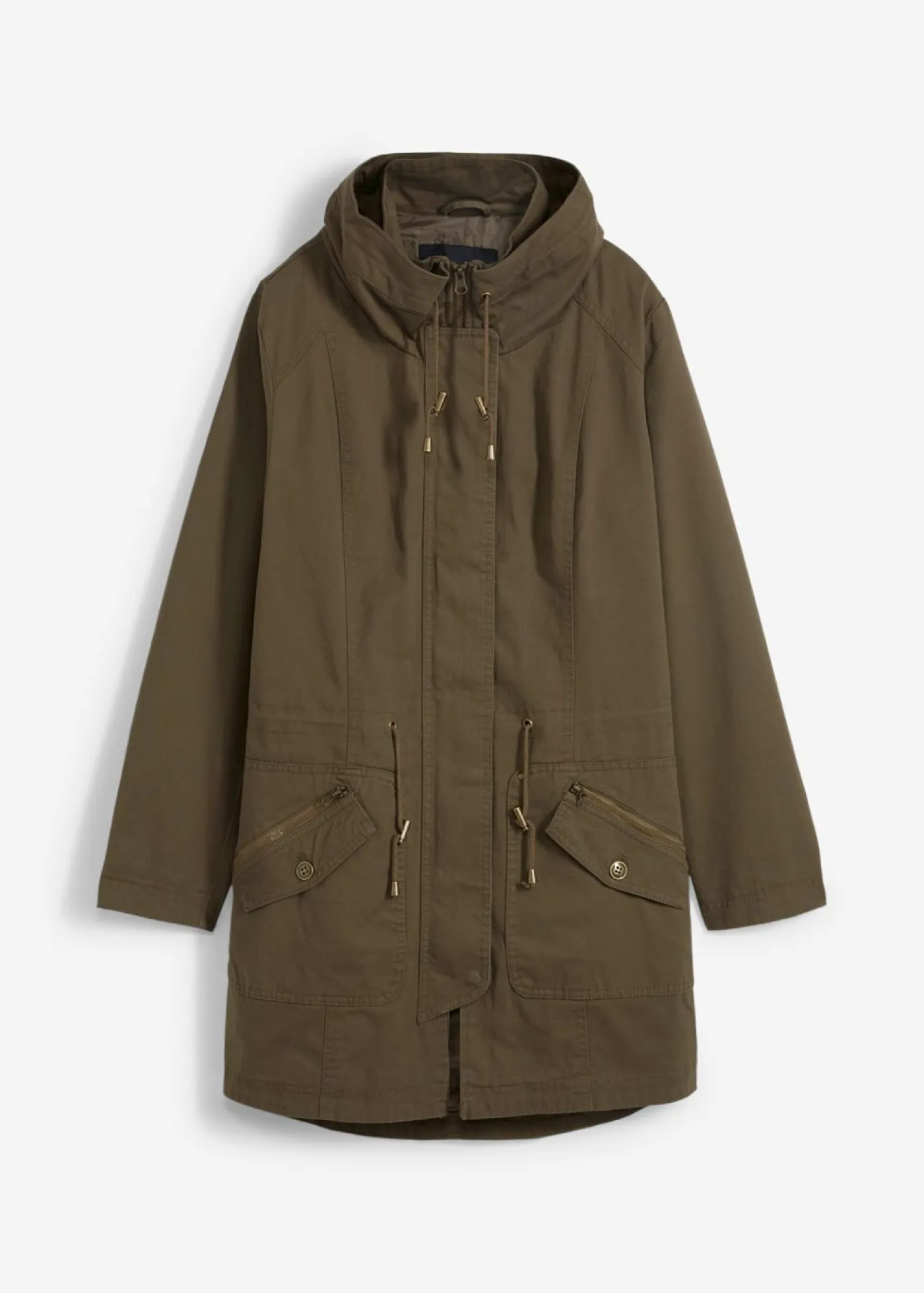 Mujer bonprix bonprix Parka corta de algodón con cuello alto, entallada