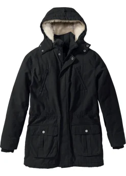 bonprix bonprix Chaquetas Y Abrigos·Chaquetas>Parka de invierno con capucha de pelo Negro