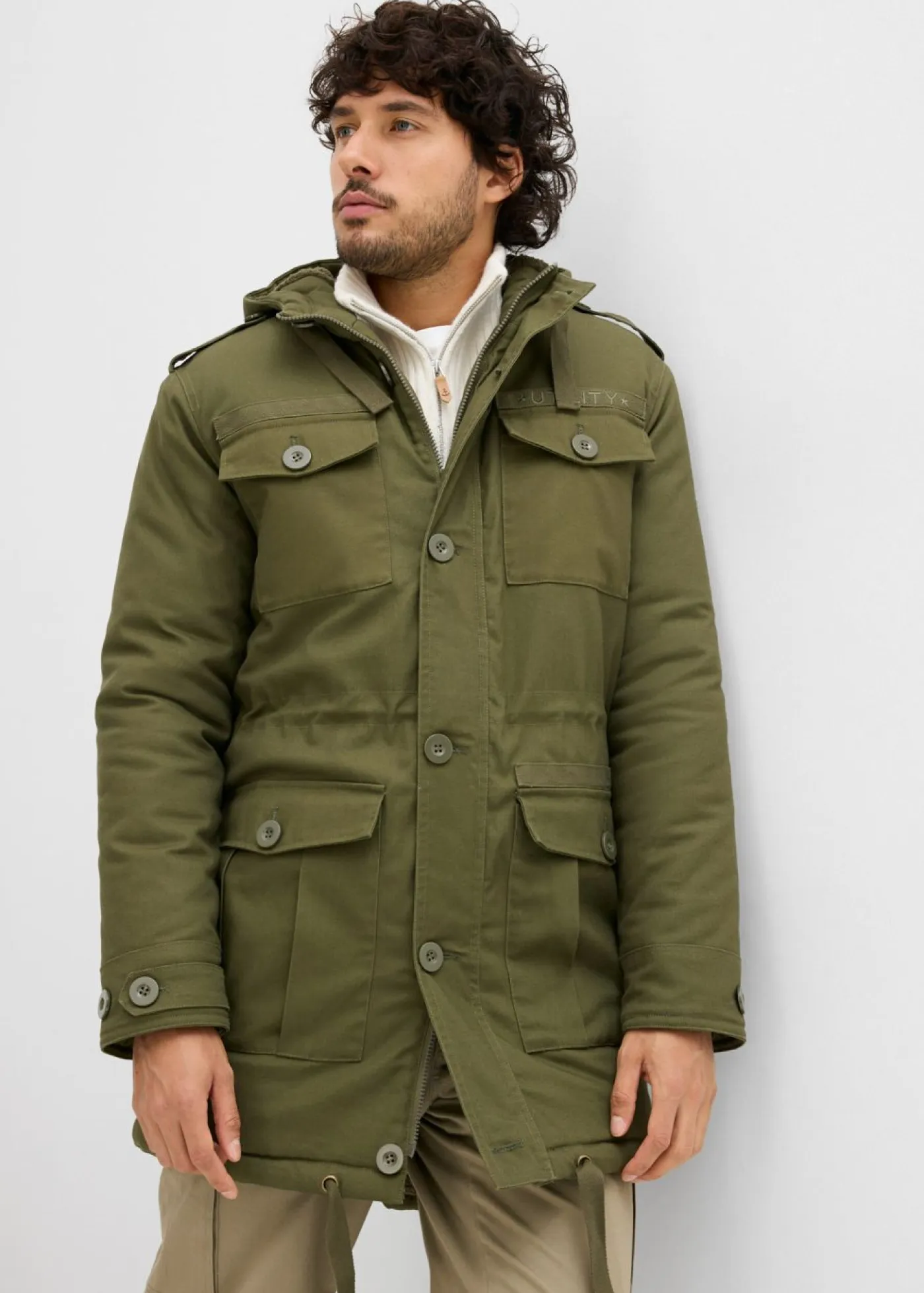 bonprix bonprix Chaquetas Y Abrigos·Chaquetas|Outdoor>Parka de invierno con forro polar Verde oliva oscuro