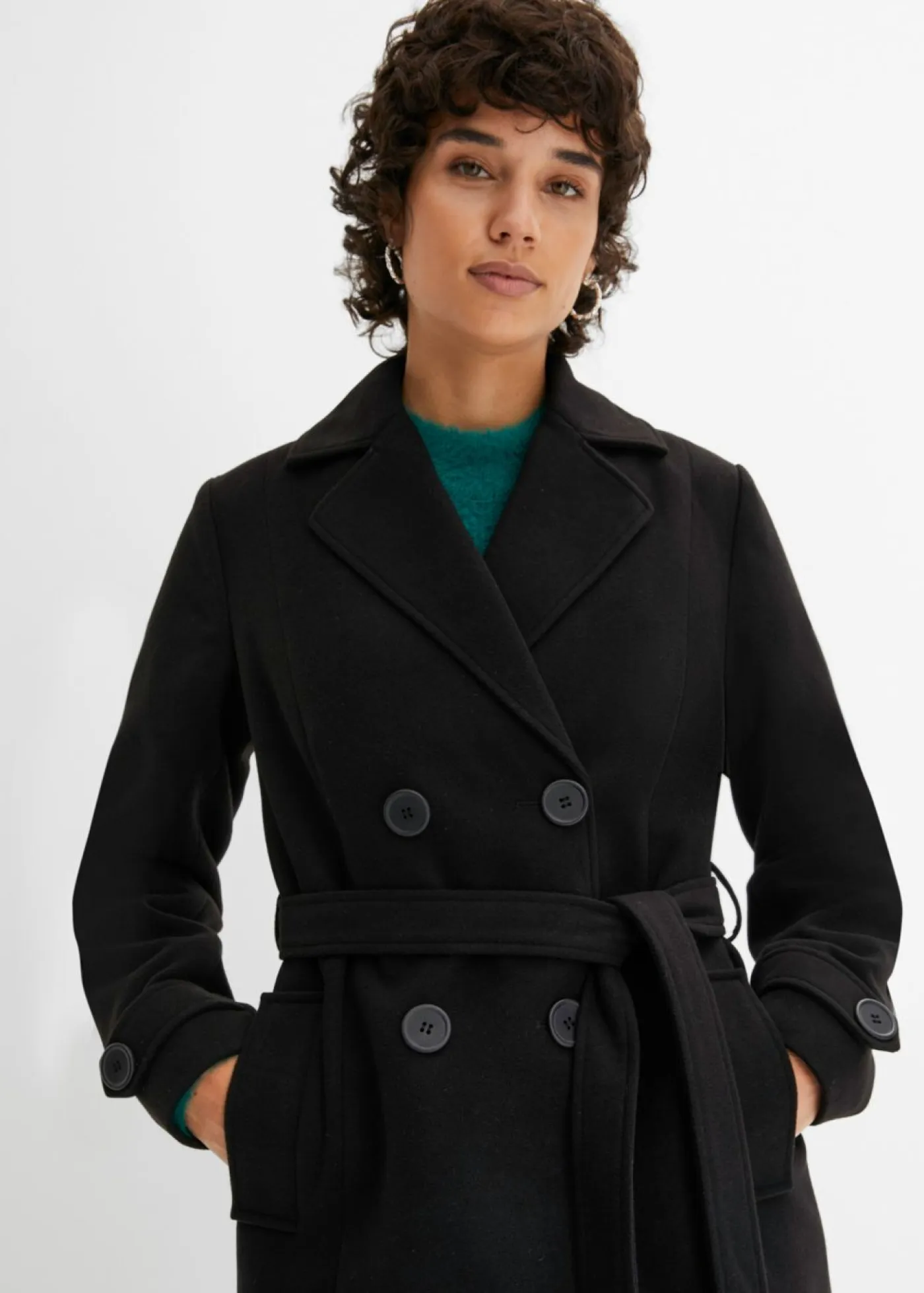bonprix bonprix Chaquetas Y Abrigos>Parka de invierno con look de lana Negro