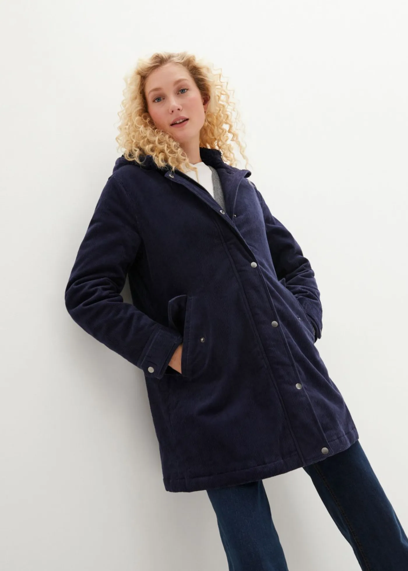 Mujer bonprix bonprix Parka de pana con forro suave