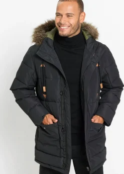 Hombre bonprix bonprix Parka funcional de invierno con capucha de pelo y detalles de piel sintética
